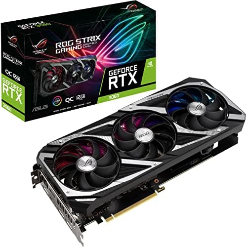 ASUS ROG Strix NVIDIA GeForce RTX 3060 V2 OC Edition Gaming Graphics Card  PCIe 4 0  12GB GDDR6  HDMI 2 1  DisplayPort 1 4a  Axial tech Fan Design  2 7 Slot  Super Alloy Power II   3 Year Warranty