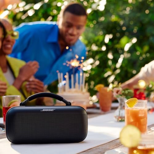 Bose SoundLink Max Portable Speaker  Large Waterproof Bluetooth Speaker  Up to 20 Hours of Battery Life  USB C  Built in 3 5mm AUX Input    Hard Shell Travel Case   AUX Cable  Black