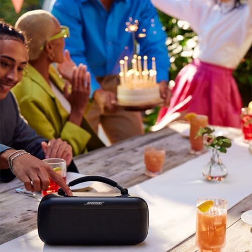 Bose SoundLink Max Portable Speaker  Large Waterproof Bluetooth Speaker  Up to 20 Hours of Battery Life  USB C  Built in 3 5mm AUX Input    Hard Shell Travel Case   AUX Cable  Black