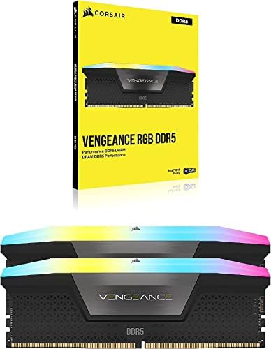CORSAIR Vengeance RGB DDR5 RAM 32GB  2x16GB  Up to 6000MHz CL36 44 44 96 1 35V Intel XMP 3 0 Computer Memory   Black  CMH32GX5M2E6000C36