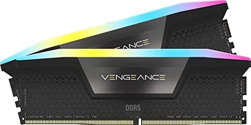 CORSAIR Vengeance RGB DDR5 RAM 32GB  2x16GB  Up to 6000MHz CL36 44 44 96 1 35V Intel XMP 3 0 Computer Memory   Black  CMH32GX5M2E6000C36
