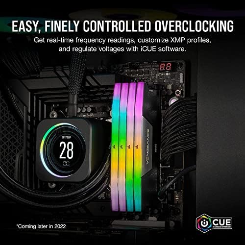 CORSAIR Vengeance RGB DDR5 RAM 32GB  2x16GB  Up to 6000MHz CL36 44 44 96 1 35V Intel XMP 3 0 Computer Memory   Black  CMH32GX5M2E6000C36