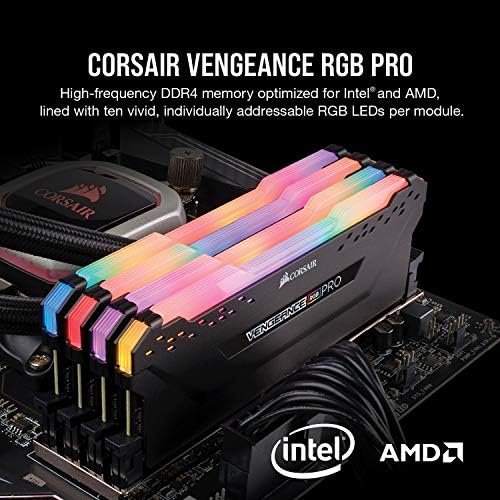 CORSAIR Vengeance RGB PRO DDR4 RAM 32GB  2x16GB  3200MHz CL16 20 20 38 1 35V Intel AMD Desktop Computer Memory   Black  CMW16GX4M2C3200C16