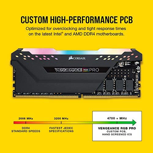 CORSAIR Vengeance RGB PRO DDR4 RAM 32GB  2x16GB  3200MHz CL16 20 20 38 1 35V Intel AMD Desktop Computer Memory   Black  CMW16GX4M2C3200C16