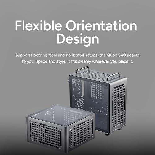 Cooler Master QUBE 540 ATX Mid Tower PC Case  High Airflow  Tempered Glass