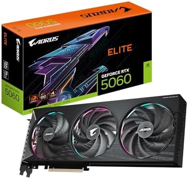 GIGABYTE GeForce RTX 5060 WINDFORCE OC 8G Graphics Card  Cooling System  8GB 128 bit GDDR7  PCIe 5 0  Manufactured by NVIDIA  DisplayPort & HDMI   Video Output Interface  GV N5060WF2OC 8GD Video Card