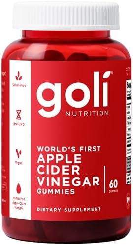 Goli Apple Cider Vinegar Gummies   Worlds First ACV Gummy with Vitamin B12  Beetroot & Pomegranate   Vegan  Non GMO  Gluten Free  180 Count  3 Pack
