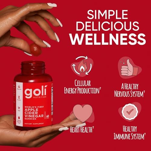 Goli Apple Cider Vinegar Gummies   Worlds First ACV Gummy with Vitamin B12  Beetroot & Pomegranate   Vegan  Non GMO  Gluten Free  180 Count  3 Pack