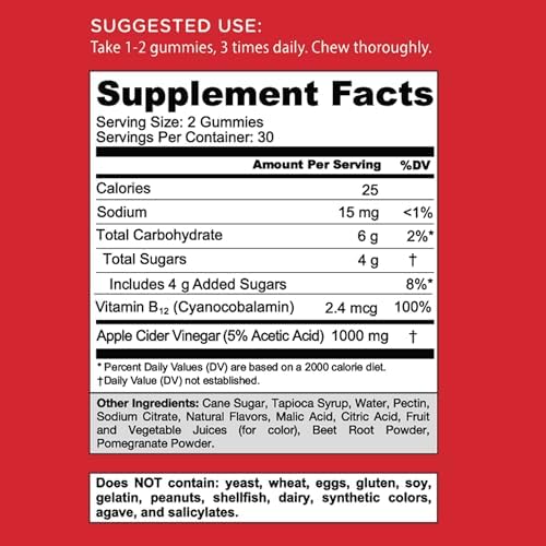 Goli Apple Cider Vinegar Gummies   Worlds First ACV Gummy with Vitamin B12  Beetroot & Pomegranate   Vegan  Non GMO  Gluten Free  180 Count  3 Pack