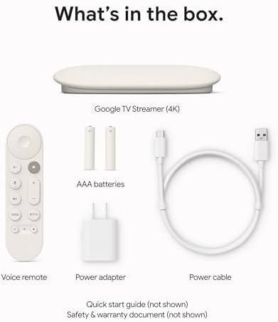 Google Streamer 4K   Fast Streaming Entertainment with Voice Search Remote  Watch Movies  Shows  Live Channels and Netflix in HDR  Smart Home Control  32 GB Storage  Porcelain