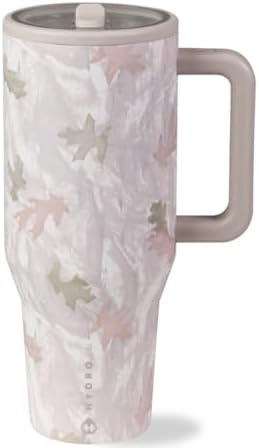 HydroJug Traveler   32 oz Water Bottle with Handle & Flip Straw   Fits in Cup Holder  Leak Resistant Tumbler Reusable Insulated Stainless Steel & Rubber Base   Gifts for Women & Men  Pink Sand