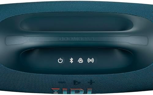 JBL Boombox 4 Portable Bluetooth Speaker  Blue    Powerful Pro Sound  Dual Bass Modes  IP68 Waterproof and Dustproof  JBLBOOMBOX4BUAM    USB C Cable   Microfiber Cloth