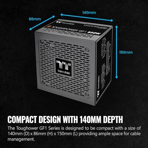 Thermaltake GF1 Fully Modular ATX 850W Power Supply   80 Plus Gold   Ultra Quiet   Zero RPM  PS TPD 0850FNFAGU P