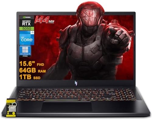 acer Nitro V 15 Gaming Laptop 15 6 FHD IPS 165Hz Intel 8 core i5 13420H 16GB DDR4 512GB SSD GeForce RTX 5050 GDDR7 DLSS4  Up to 440 AI Tops  Backlit Thunderbolt WiFi6 Win11Pro ICP Hub