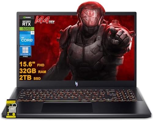 acer Nitro V 15 Gaming Laptop 15 6 FHD IPS 165Hz Intel 8 core i5 13420H 16GB DDR4 512GB SSD GeForce RTX 5050 GDDR7 DLSS4  Up to 440 AI Tops  Backlit Thunderbolt WiFi6 Win11Pro ICP Hub