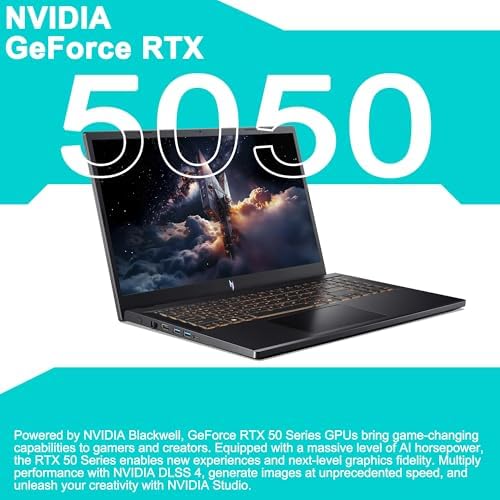 acer Nitro V 15 Gaming Laptop 15 6 FHD IPS 165Hz Intel 8 core i5 13420H 16GB DDR4 512GB SSD GeForce RTX 5050 GDDR7 DLSS4  Up to 440 AI Tops  Backlit Thunderbolt WiFi6 Win11Pro ICP Hub